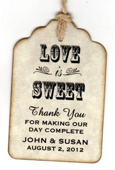 50 Wedding Favor Gift Tags / Place Cards / Escort Tags / Thank You ...