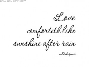 shakespeare love quotes love comforteth like sunshine after rain ...
