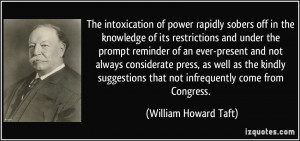 The intoxication of power rapidly sobers off in the knowledge of its ...