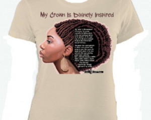 Natural Hair Pride T Shirt: African American Divine Spirals with Quote ...