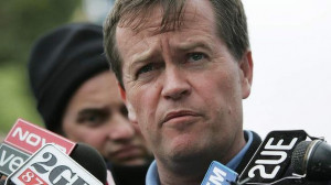 AWU Secretary Bill Shorten briefing the media outside the Beaconsfield ...