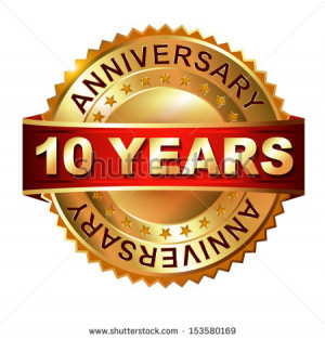 10th Anniversary Clip Art 10 years anniversary golden