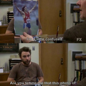 Charlie Day Holds The Excellence Of Bruce Jenner In His Hands On It ...