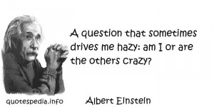 ... question that sometimes drives me hazy: am I or are the others crazy
