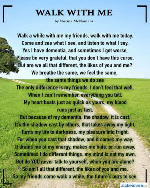 Poem: Walk With Me - Alzheimers.net