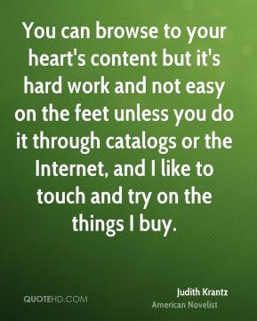 Judith Krantz - You can browse to your heart's content but it's hard ...