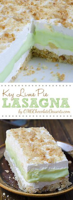 Lime Pie Lasagna is cool, light and creamy summer dessert with sweet ...