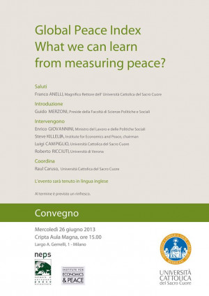 PER LA PRIMA VOLTA IN ITALIA IL GLOBAL PEACE INDEX: IL 26/06 CONVEGNO ...
