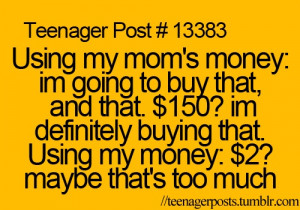 Shopping with mums money