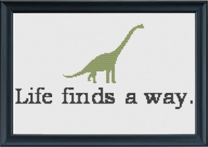 Life Finds a Way - Jurassic Park Inspired Cross Stitch Pattern. $5.00 ...
