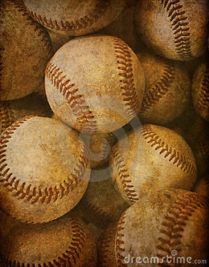 collection of old vintage baseballs with a sepia, rustic color ...