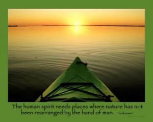 Green Kayak Sunset Photo, Inspirati onal Nature Quote, 10x8 matted to ...