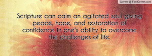Scripture can calm an agitated soul giving peace, hope, and ...