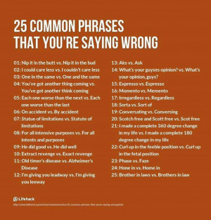 Common Phrases Said Incorrectly