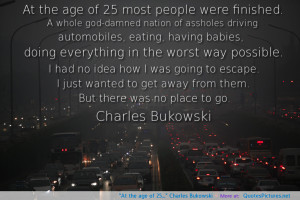 At the age of 25…” Charles Bukowski motivational inspirational ...