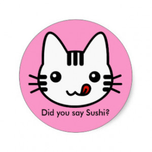 Sushi Cat Round Sticker