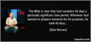 The Bible is clear that God considers 40 days a spiritually ...
