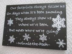 pooh snow quote sign by littletownhomedecor on etsy more quotes snow ...