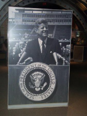 ... Space Center Visitor Complex: photo of jfk and quotes on space program
