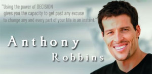 Tina Moore - Anthony Robbins quote on decisions