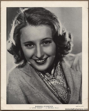 Barbara Stanwyck circa 1936 R95 8x10 Linen Textured Premium Photo