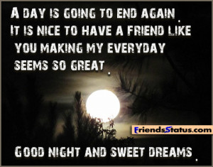Friend Good night and sweet dreams