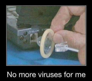 Funny Trojan Condom Anti Virus Joke Picture - No more viruses for me