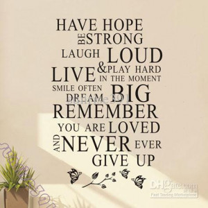 Wholesale Wall Stickers – Buy Wall-038Asmall Black Have Hope Quote