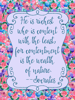 Socrates Quote About Wealth Print by Scarebaby Design