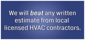 Beat any written quote from local HVAC contractors