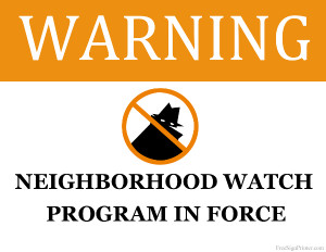 ... funny sign of neighborhood watch inspired by a clockwork orange movie