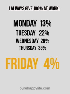 Positive Quote: I always give 100% at work.