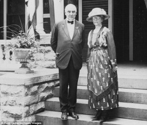 ... Harding, pictured with wife Florence, and Phillips were in barely