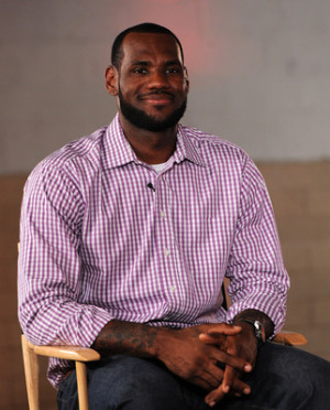 08: LeBron James speaks at the LeBron James announcement of his future ...