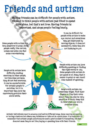 Autism Awareness - Friends and autism poster Teaching Resource