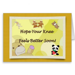 Get Well Soon Knee Surgery Teddy Bear Greeting Card