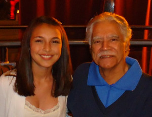Darrian Chavez and author Rudolfo Anaya at wrap party for
