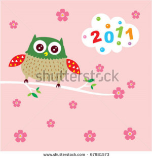 happy New Year Cute owl 2011