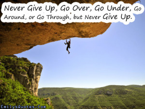 ... Give Up, Go Over, Go Under, Go Around, or Go Through, but Never Give