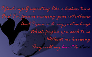 Melt My Heart To Stone - Adele Song Lyric Quote in Text Image
