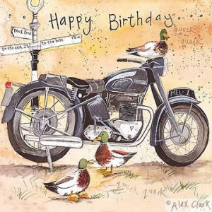 Alex Clark Cards, motorcycle happy birthday