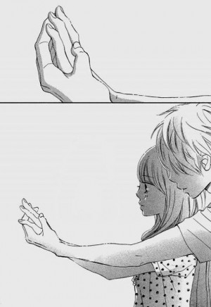 anime, black and white, bokura ga ita, couple, holding hands, kawaii ...