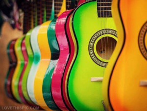 Colorful Acoustic Guitars