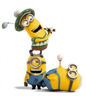 Golf, minions, despicable me, yellow, funny