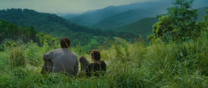 Gale and Katniss in the woods surrounding District 12.