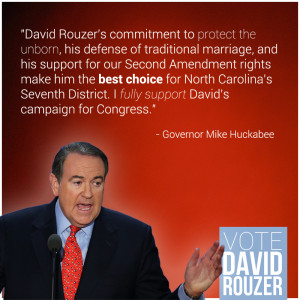 Governor Mike Huckabee endorses David Rouzer