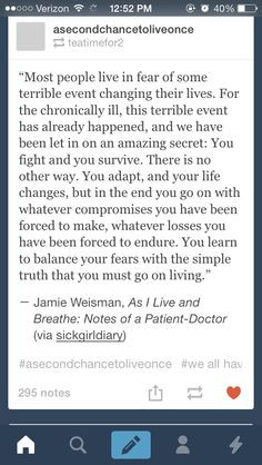 Best quote I've seen to describe living with chronic illness More