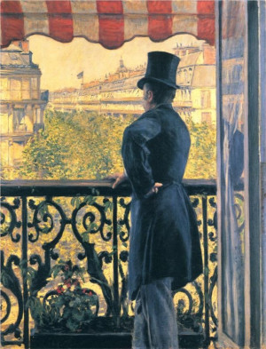 Gustave Caillebotte, Man on a Balcony, Boulevard Haussmann, 1880