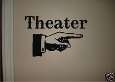 THEATER Vinyl Wall Quote Decal Movie Vintage Hand Point