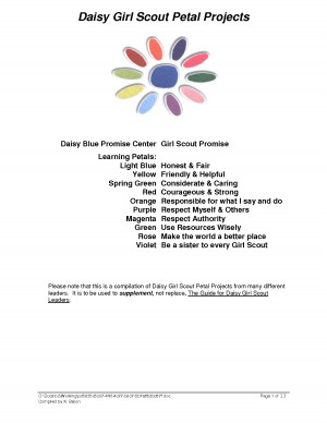 Daisy Girl Scout Coloring Page Use Resources Wisely